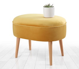 Atelier Del Sofa Puf de Terciopelo Amarillo